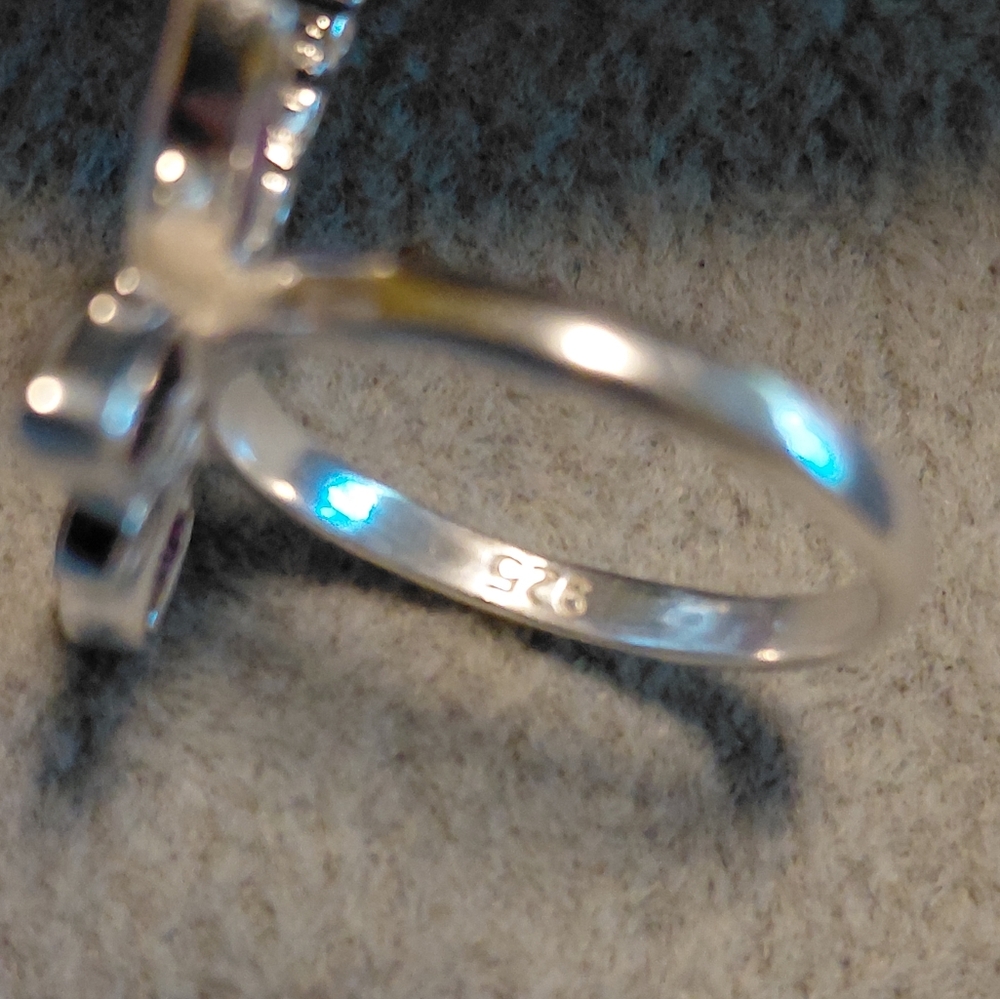 Amethyst And CZ Sterling Silver Dragonfly Ring - Picture 8 of 9
